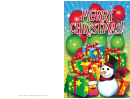 Gifts And Balloons Christmas Card Template
