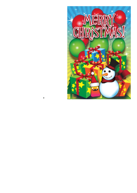 Gifts And Balloons Christmas Card Template Printable pdf