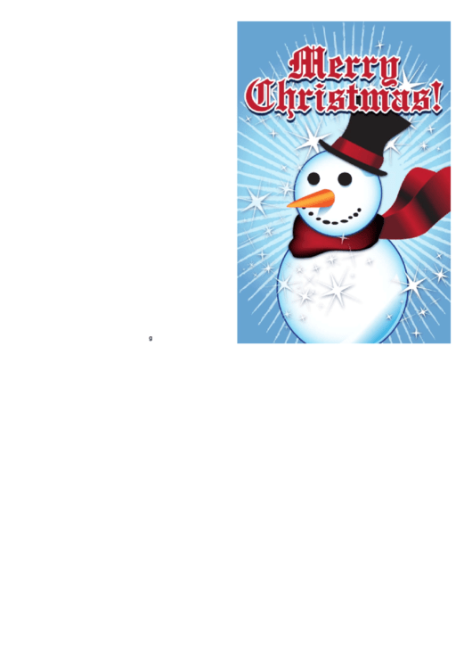 Snowman Christmas Card Template Printable pdf