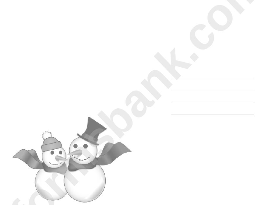 Snowmen Christmas Card Template