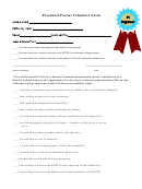 Preschool Parent Volunteer Form