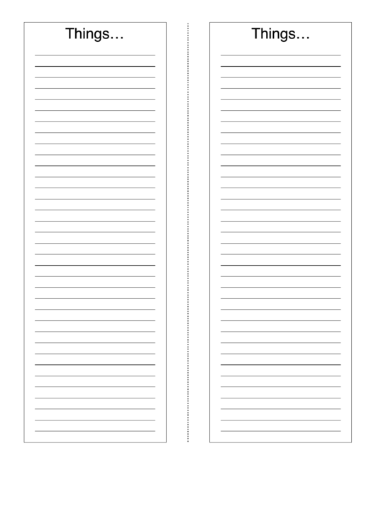 Things To Do List Printable pdf