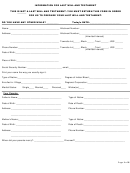 Information For Last Will And Testament Printable pdf