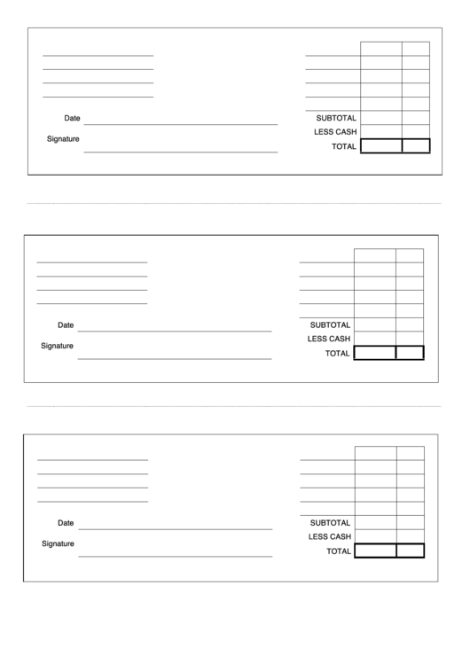 Receipt Template Printable pdf