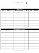 Tax Deductions Tracking Spreadsheet