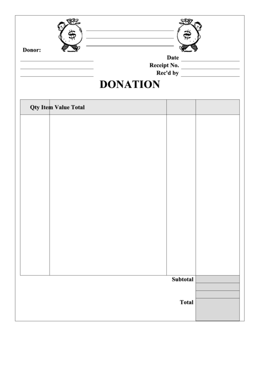 Donation Receipt Template Printable pdf