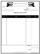 Library Donation Receipt Template