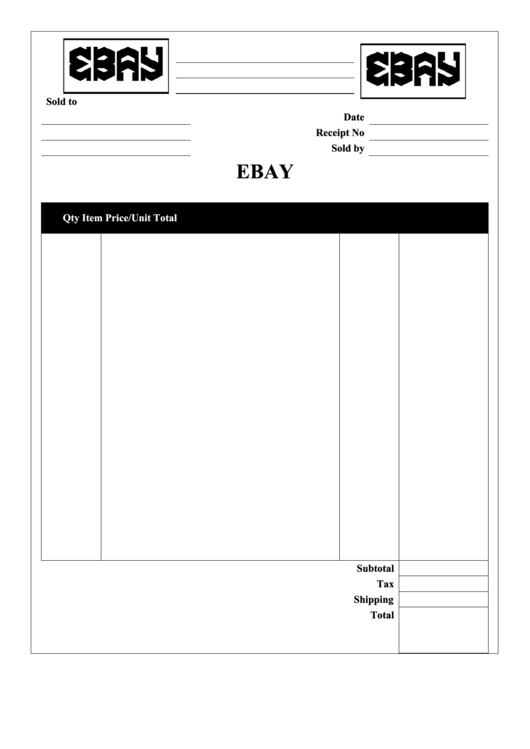 Ebay Receipt Template Printable pdf