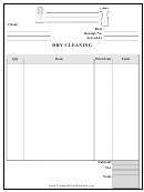 Dry Cleaning Receipt Template