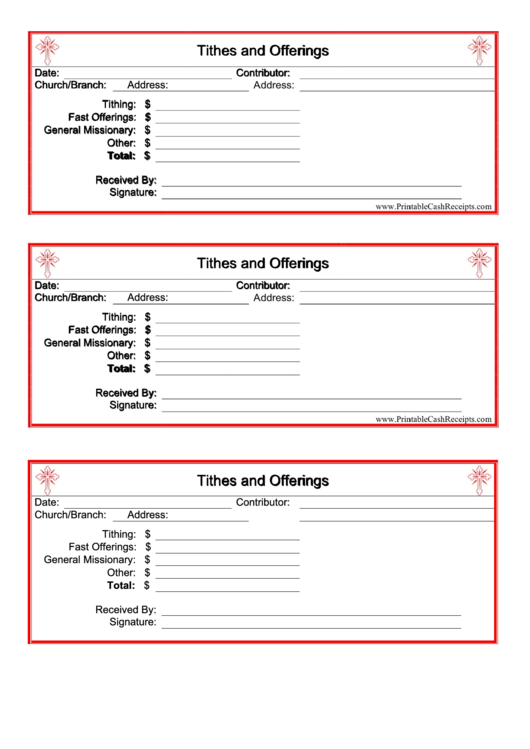 Church Donation Receipt Template Printable pdf