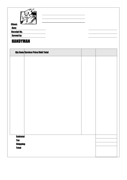 Handyman Invoice Template Pdf - PDF Template