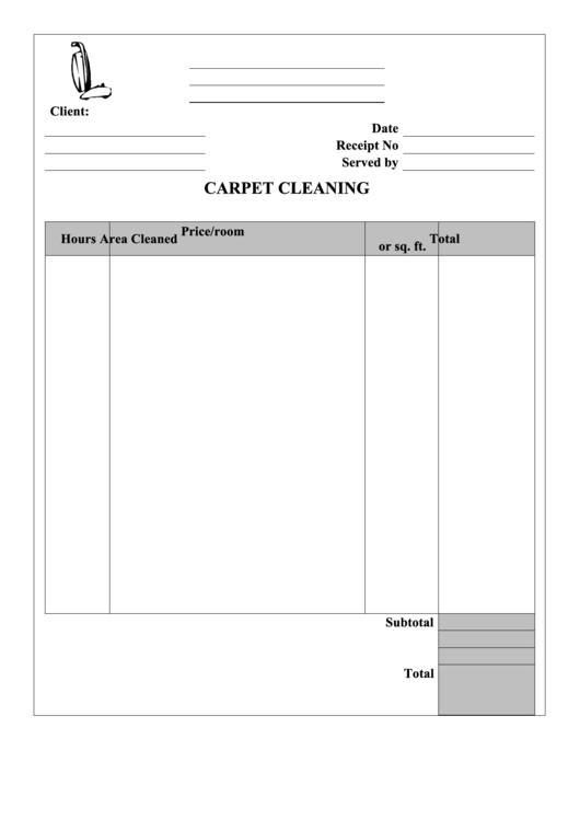 Carpet Cleaning Receipt Template Printable pdf