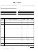 Simple Blank Statement Template - Portrait, Lined