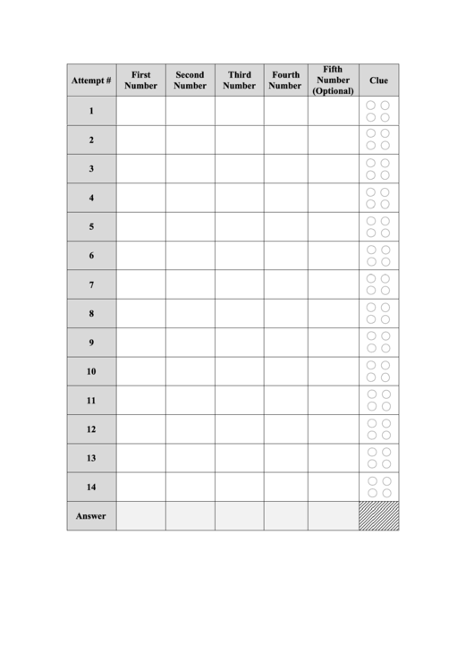 Safe Cracker Board Game Printable pdf