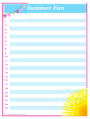 Summer Holiday Planner Spreadsheet
