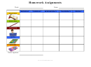 Homework Assignments Illustrated Chart Template
