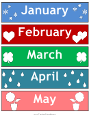 Calendar Month Tag Templates - Illustrated Printable pdf