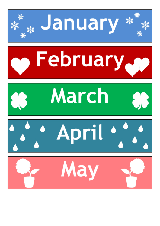 Calendar Month Tag Templates - Illustrated Printable pdf