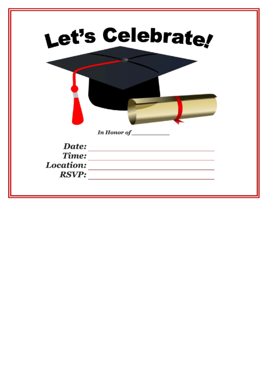 Graduation Party Flyer Template Printable pdf