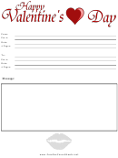 Happy Valentine's Day Fax Cover Sheet