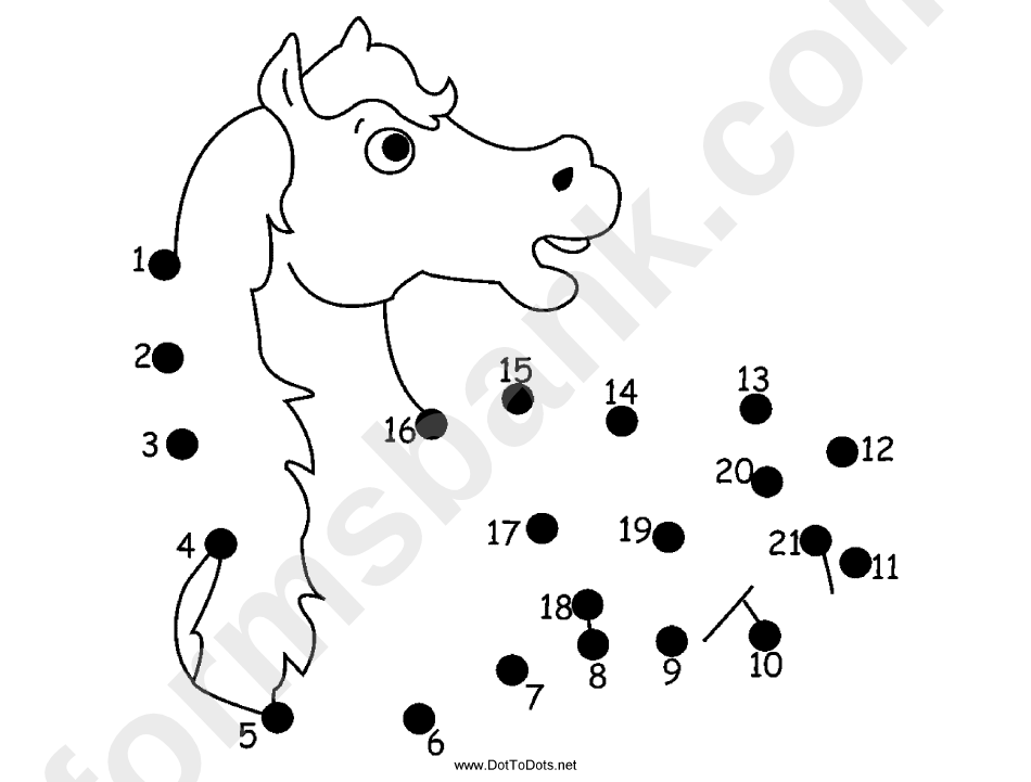 Horse Dot-To-Dot Sheet