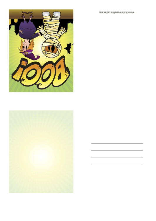 Halloween Boo Mummy Witch Small Card Template