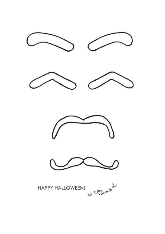 Eyebrows And Mustaches Template Printable pdf