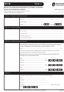 Bccm Form 2 - Notice Of Authorised Signatories On Body Corporate Financial Institution Account