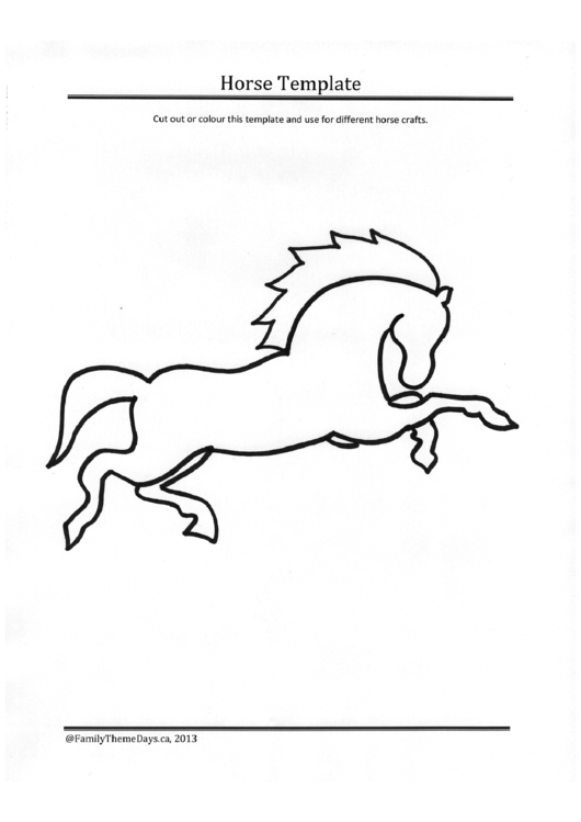 Running Horse Template Printable pdf