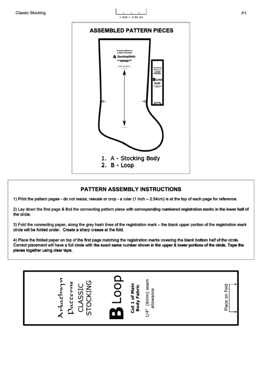 Classic Christmas Stocking Template