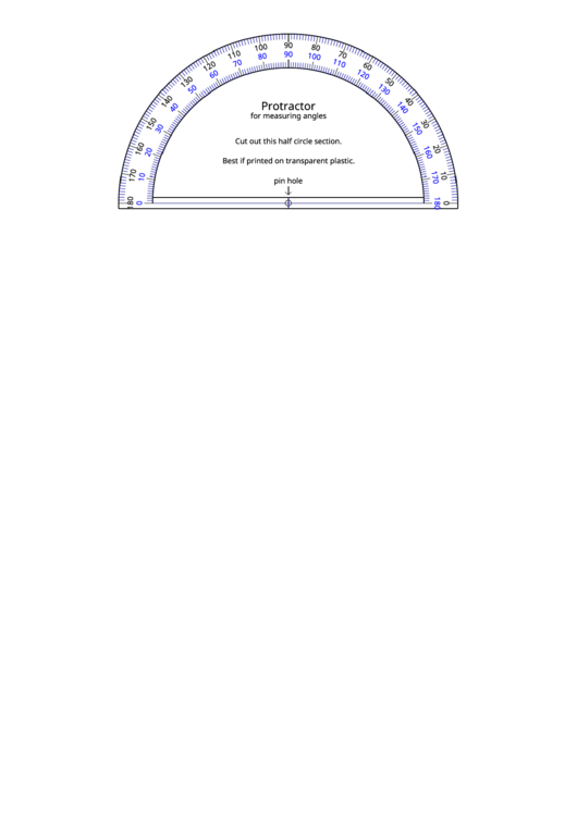 Protractor For Measuring Angles Printable pdf