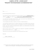 Sample Letter - Lessee/guest - Request For Reasonable Accommodation