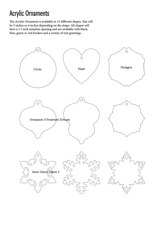 Acrylic Ornament Templates printable pdf download