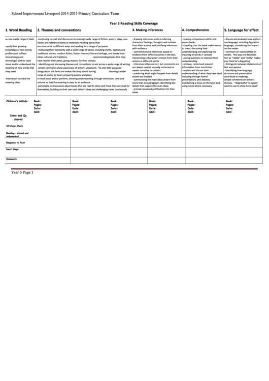 Guided Reading Planning Sheet