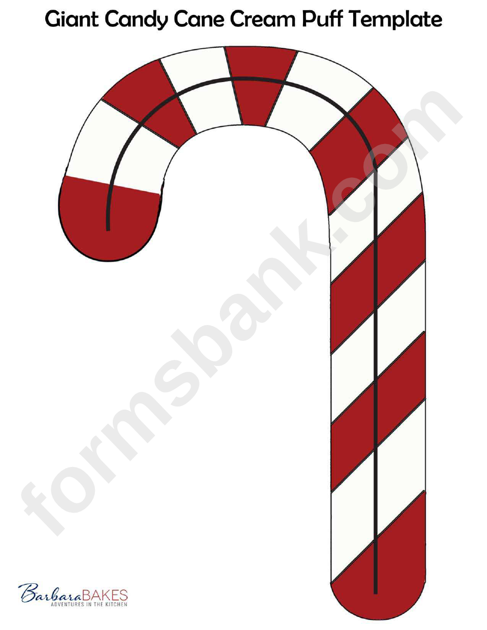 Giant Candy Cane Cream Puff Template