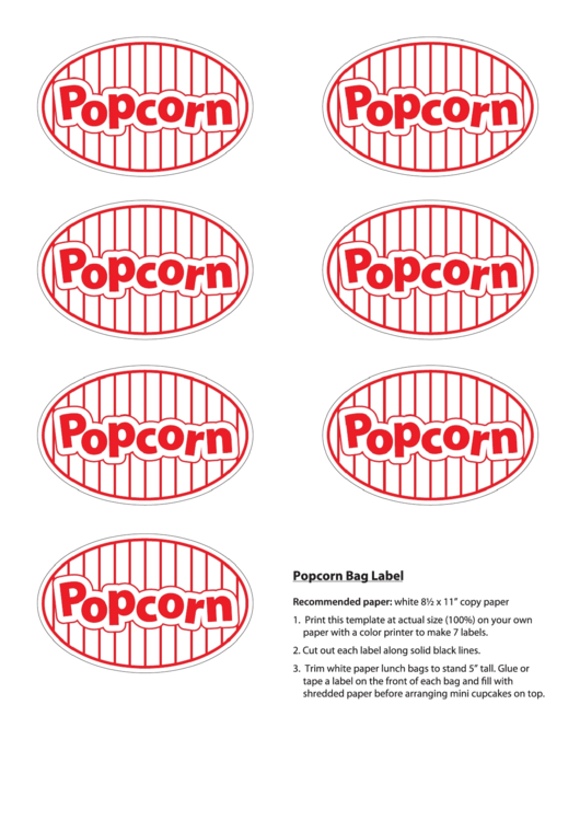 Popcorn Bag Label Templates