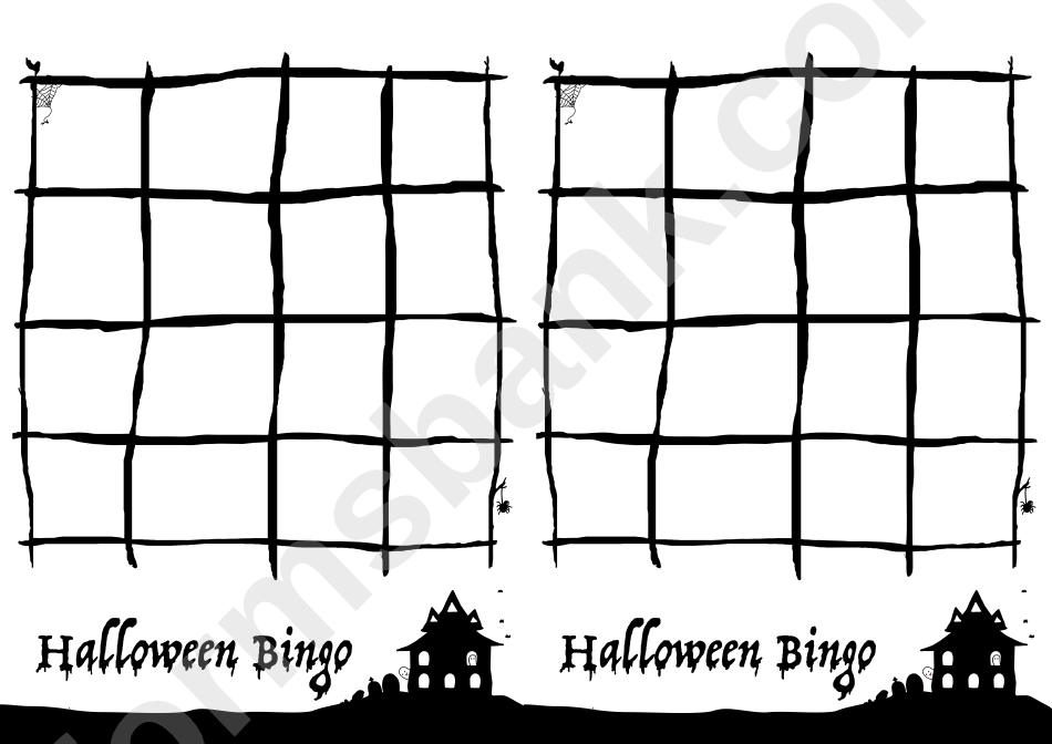 Halloween Bingo Blank Template