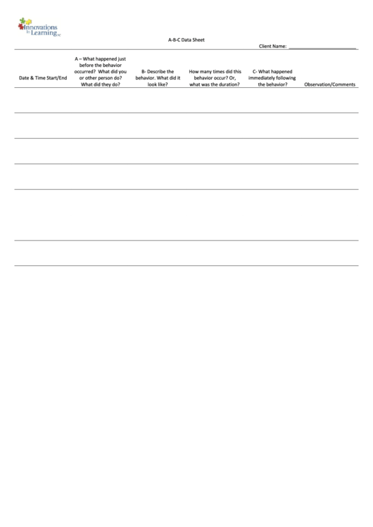 A-B-C Data Sheet Printable pdf