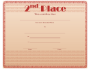 2nd Place Certificate Template