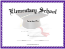 Elementary School Certificate Template