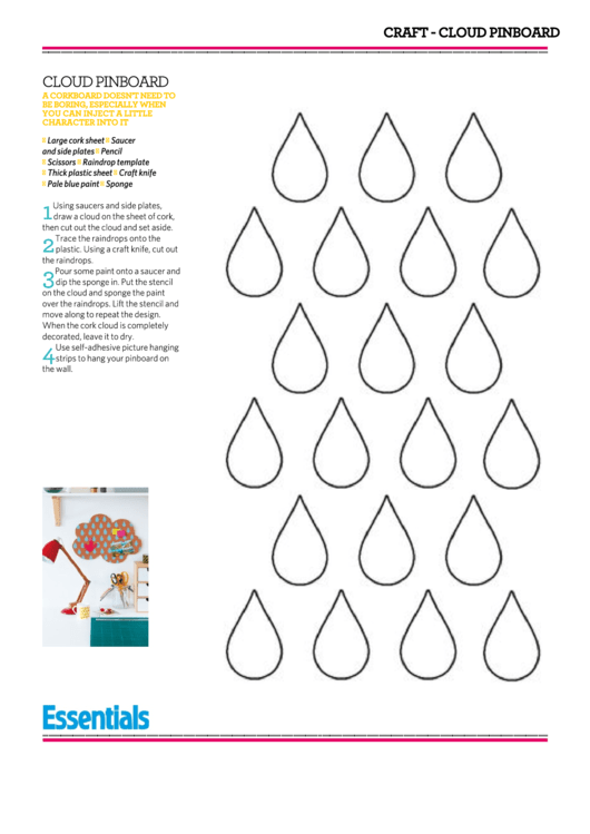Raindrop Template Printable pdf