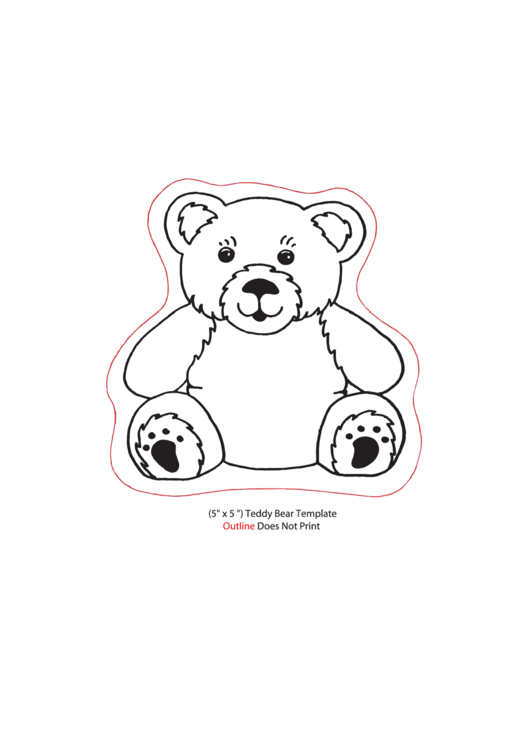Teddy Bear Template Outline Printable pdf