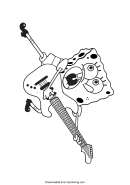 Spongebob With Guitar Coloring Page