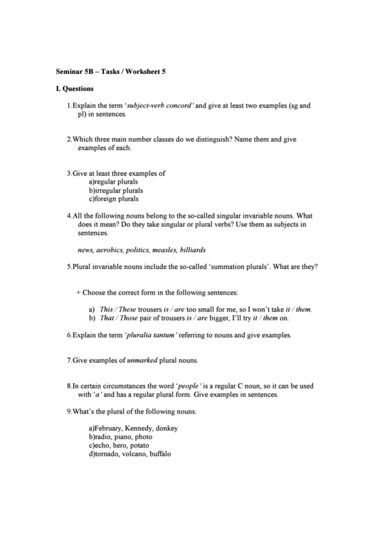 English Language Worksheet Printable pdf
