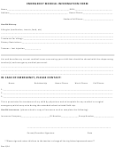 Emergency Medical Information Form