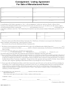Form Sbd-10808 Consignment / Listing Agreement For Sale Of Manufactured Home