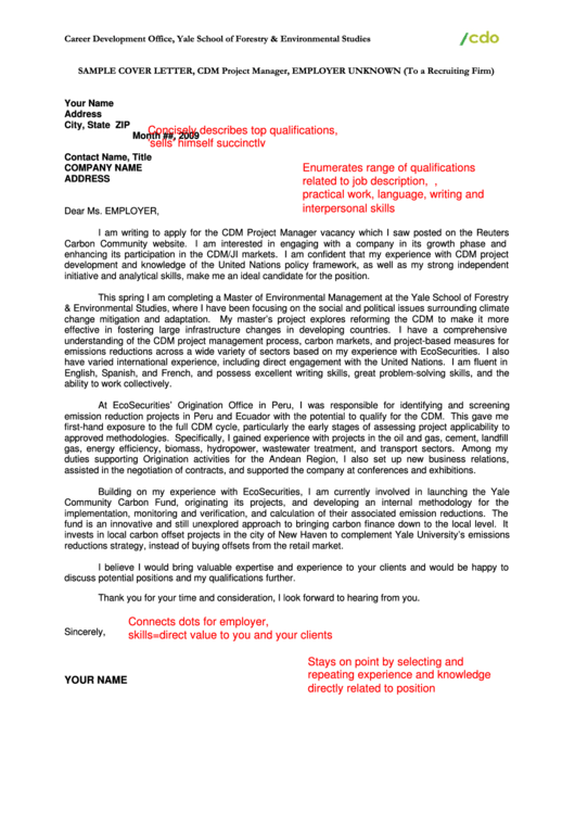 Project Manager Cover Letter Sample Printable pdf