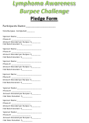 Lymphoma Awareness Burpee Challenge Pledge Form