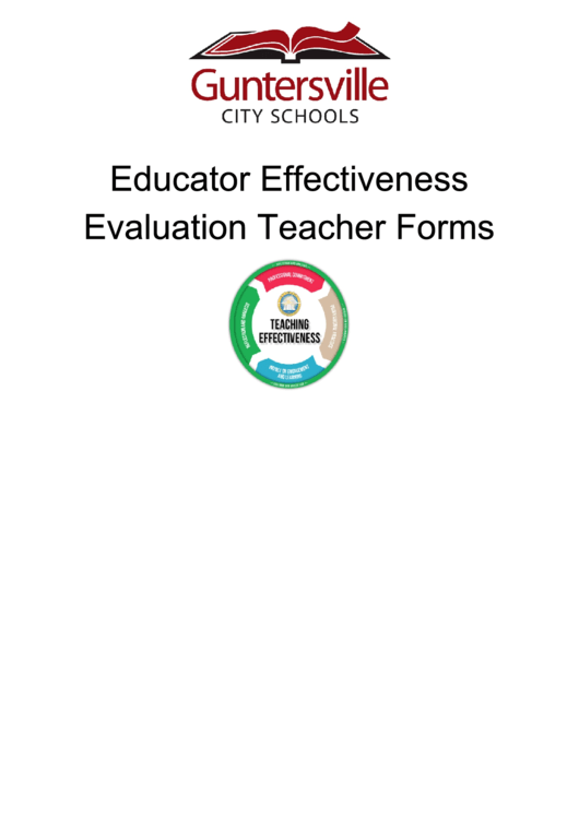 Educator Effectiveness Evaluation Teacher Forms Printable pdf