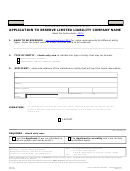 Form L001.001 - Application To Reserve Limited Liability Company Name - 2010